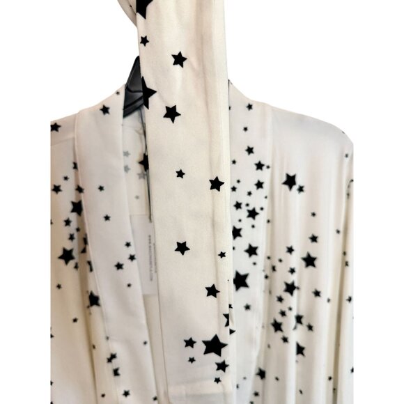 Mason Gray Quinn Cloud Jersey Banded Short Robe in White Stars NWT - Size L - Picture 7 of 7